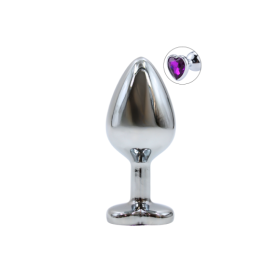 Plug bijou en aluminium bijou coeur violet Medium LOVELY 